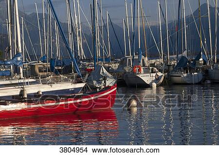Picture - Switzerland, Canton of Vaud, region of Leman, Vevey, the marina. Fotosearch