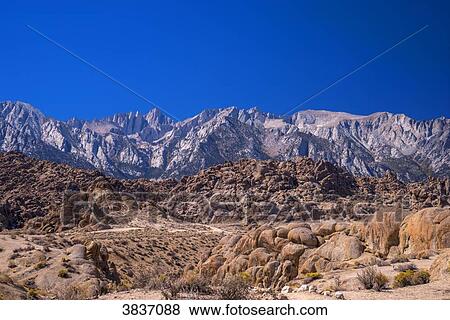 USA, California, Lone Pine, Alabama Hills, Mt Whitney View Large Photo Image Stock Photo - USA, California, Lone Pine, Alabama Hills, Mt Whitney. Fotosearch