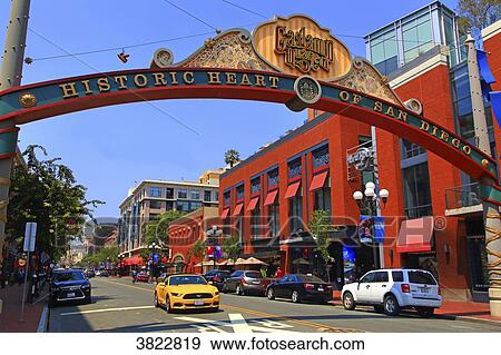 USA, California, San Diego. Historic town centre. Gaslamp Quarter View Large Photo Image Stock Photo - USA, California, San Diego. Historic town centre. Gaslamp Quarter. Fotosearch