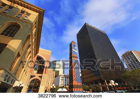USA, California, San Diego. Historic town centre. Horton Plaza. NBC building in background View Large Photo Image Stock Photograph - USA, California, San Diego. Historic town centre. Horton Plaza. NBC building in background. Fotosearch