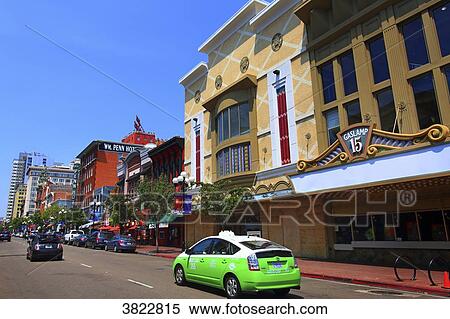 USA, California, San Diego. Historic town centre. Gaslamp Quarter View Large Photo Image Stock Photography - USA, California, San Diego. Historic town centre. Gaslamp Quarter. Fotosearch