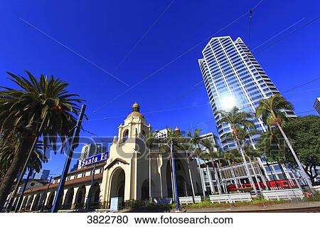 Stock Image - USA, California, San Diego. Railway station. Fotosearch