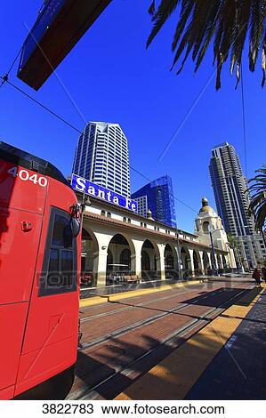USA, California, San Diego. Railway station View Large Photo Image Stock Image - USA, California, San Diego. Railway station. Fotosearch