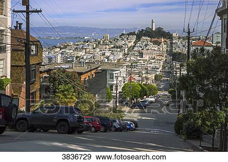 USA, California, San Francisco, Russian Hill district View Large Photo Image Stock Photo - USA, California, San Francisco, Russian Hill district. Fotosearch