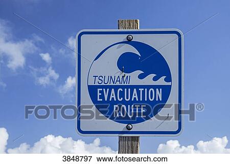 USA, California, Sonoma County, Bodega Bay, tsunami evacuation panel View Large Photo Image Stock Photo - USA, California, Sonoma County, Bodega Bay, tsunami evacuation panel. Fotosearch