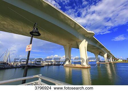 USA, Florida. Clearwater Memorial Causeway Over Bay View Large Photo Image Picture - USA, Florida. Clearwater Memorial Causeway Over Bay. Fotosearch