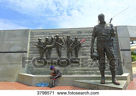 Stock Image - Usa, New Jersey, Atlantic-City. New Jersey Korean War Memorial. Fotosearch