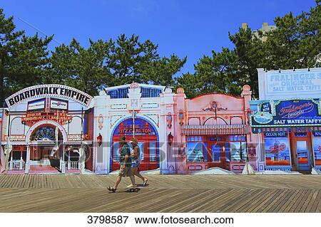 Usa, New Jersey, Atlantic-City. Seaside Boardwalk. View Large Photo Image Stock Photo - Usa, New Jersey, Atlantic-City. Seaside Boardwalk.. Fotosearch