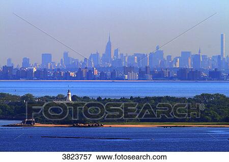 Usa, New Jersey, Sandy Hook. Manhattan in background View Large Photo Image Stock Photo - Usa, New Jersey, Sandy Hook. Manhattan in background. Fotosearch