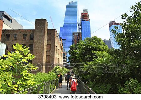Usa, New York, Manhattan. High Line Park View Large Photo Image Stock Image - Usa, New York, Manhattan. High Line Park. Fotosearch