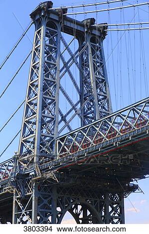 Picture - Usa, New York, Manhattan. Manhattan bridge. Fotosearch