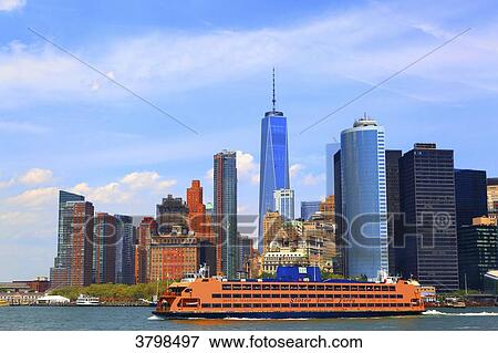 Usa, New York, Manhattan. One World Trade Center. Staten Island Ferry View Large Photo Image Stock Photo - Usa, New York, Manhattan. One World Trade Center. Staten Island Ferry. Fotosearch