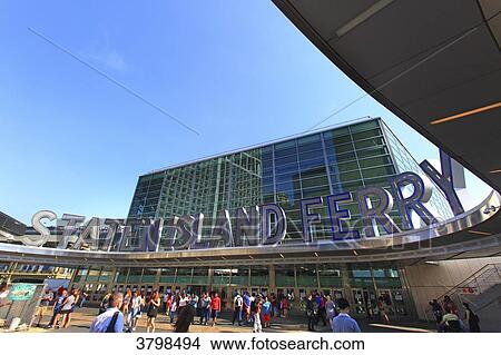 Picture - Usa, New York, Manhattan. Staten Island Ferry. Fotosearch