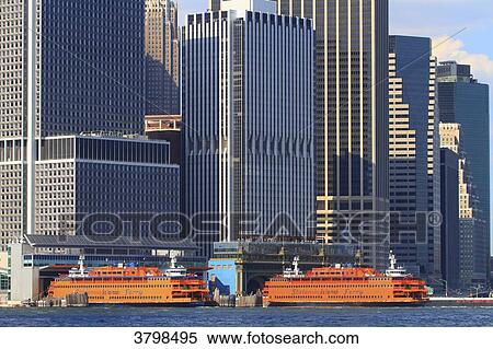 Usa, New York, Manhattan. Staten Island Ferry View Large Photo Image Stock Photography - Usa, New York, Manhattan. Staten Island Ferry. Fotosearch
