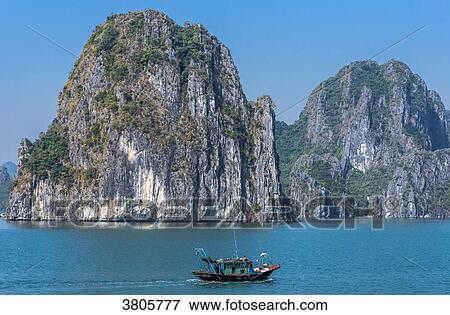 Vietnam, Ha Long Bay, fisher's small boat (UNESCO World Heritage) View Large Photo Image Stock Photo - Vietnam, Ha Long Bay, fisher's small boat (UNESCO World Heritage). Fotosearch
