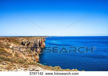 View of the coast from Cape St. Vincent, Algarve region, Portugal View Large Photo Image Stock Image - View of the coast from Cape St. Vincent, Algarve region, Portugal. Fotosearch