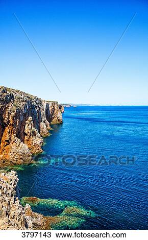 View of the coast from Cape St. Vincent, Algarve region, Portugal View Large Photo Image Stock Image - View of the coast from Cape St. Vincent, Algarve region, Portugal. Fotosearch