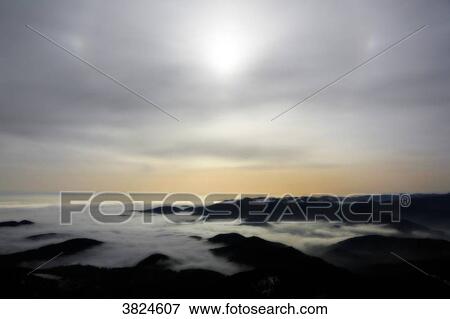 Vosges. The mountains seen from the Grand Ballon d'Alsace in winter. Sea of clouds. View Large Photo Image Stock Photo - Vosges. The mountains seen from the Grand Ballon d'Alsace in winter. Sea of clouds.. Fotosearch