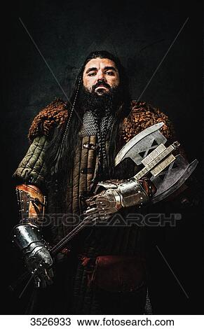 Stock Image - Warrior dwarf. Fotosearch