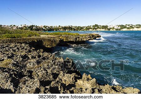 Stock Photography - Windward cost, Gosier island, Guadeloupe, France. Fotosearch