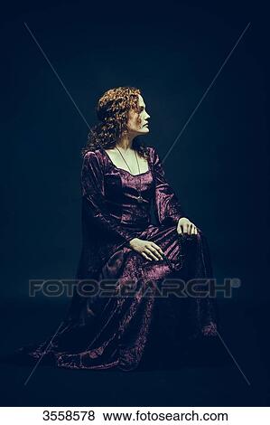 Stock Photo - Woman in medieval dress. Fotosearch