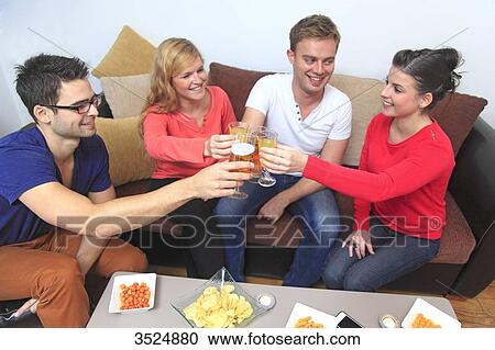 Young adult flat sharing View Large Photo Image Stock Image - Young adult flat sharing. Fotosearch