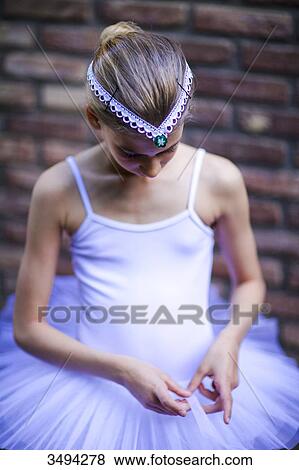 Stock Photo - Young girl wearing a ballet suit. Fotosearch