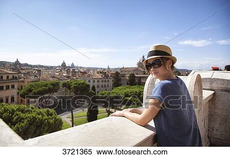 Young woman on the hills above Rome, the goal looks View Large Photo Image Stock Photography - Young woman on the hills above Rome, the goal looks. Fotosearch