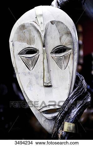 Africa, Gabon, Libreville, art and craft, craft market, ethnical wooden masks View Large Photo Image Picture - Africa, Gabon, Libreville, art and craft, craft market, ethnical wooden masks. Fotosearch