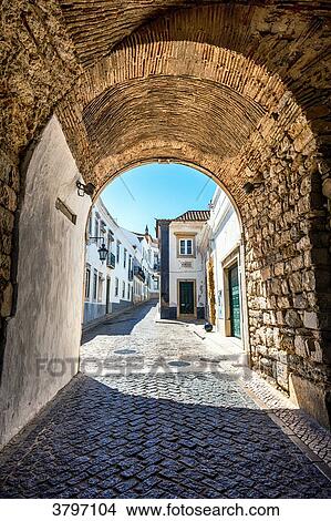 Picture - Ark of Faro Town Hall, Algarve region, Portugal. Fotosearch