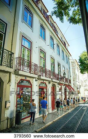 Stock Image - Augusto Rosa Street Lisbon, Portugal.. Fotosearch