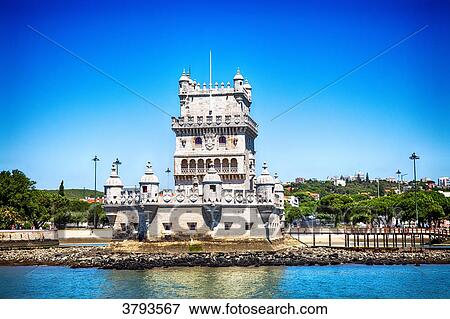 Stock Photo - Belem Tower on the banks of the Tagus, parish of Santa Maria de Belem, Lisbon, Portugal.. Fotosearch