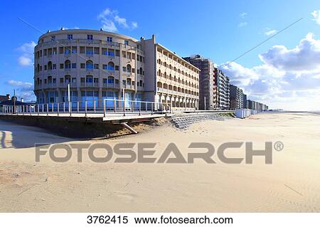 Stock Photography - Belgium. Westende Bad. Rotonde Hotel.. Fotosearch