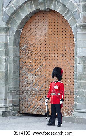Canada, Province of Quebec. Quebec town. The Citadel shelters the 22nd Royal Regiment, the only French-speaking regiment of Canada. Guard wearing the busby View Large Photo Image Stock Image - Canada, Province of Quebec. Quebec town. The Citadel shelters the 22nd Royal Regiment, the only French-speaking regiment of Canada. Guard wearing the busby. Fotosearch