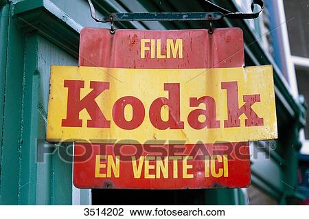 Stock Image - Canada, Province of Quebec. Quebec town. Sign Kodak. Fotosearch
