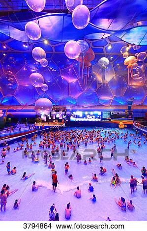 China, Beijing. Water Cube. View Large Photo Image Picture - China, Beijing. Water Cube.. Fotosearch