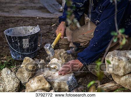 Close up on a stonemason View Large Photo Image Stock Image - Close up on a stonemason. Fotosearch