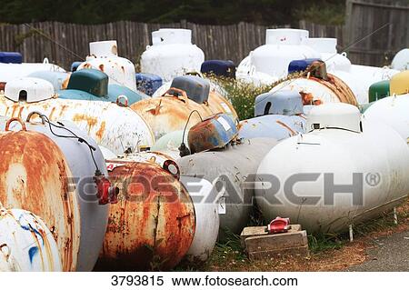 Stock Photography - Dusty gas tanks. Fotosearch