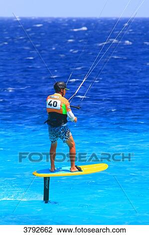 Foil kiteboarding. View Large Photo Image Stock Image - Foil kiteboarding.. Fotosearch