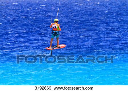 Foil kiteboarding. View Large Photo Image Stock Image - Foil kiteboarding.. Fotosearch