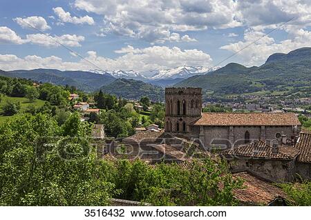 Stock Image - France, Ariege, Couserans, St Lizier, Cathedral. Fotosearch