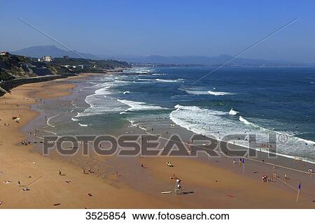 France, Basque Country, Biarritz. Plage des Basques. View Large Photo Image Picture - France, Basque Country, Biarritz. Plage des Basques.. Fotosearch