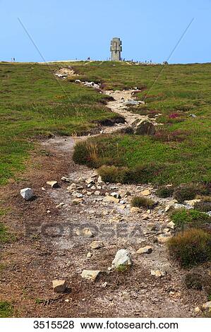 France, Brittany, Crozon Peninsula. Pen Hir cape. Monument to the Bretons of Free France, known as the Cross of Pen-Hir. View Large Photo Image Stock Photo - France, Brittany, Crozon Peninsula. Pen Hir cape. Monument to the Bretons of Free France, known as the Cross of Pen-Hir.. Fotosearch