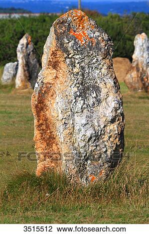 France, Brittany, Crozon Peninsula. Camaret sur Mer. Line of standing stones (Lagatjar). View Large Photo Image Stock Image - France, Brittany, Crozon Peninsula. Camaret sur Mer. Line of standing stones (Lagatjar).. Fotosearch