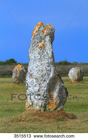 France, Brittany, Crozon Peninsula. Camaret sur Mer. Line of standing stones (Lagatjar). View Large Photo Image Stock Image - France, Brittany, Crozon Peninsula. Camaret sur Mer. Line of standing stones (Lagatjar).. Fotosearch