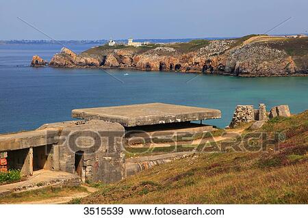 France, Brittany, Crozon Peninsula. Toulinguet cape. Atlantic Wall. View Large Photo Image Stock Photo - France, Brittany, Crozon Peninsula. Toulinguet cape. Atlantic Wall.. Fotosearch