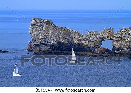 France, Brittany, Crozon Peninsula. Toulinguet cape. Pen Hat Cove. Lion Rock. View Large Photo Image Stock Photo - France, Brittany, Crozon Peninsula. Toulinguet cape. Pen Hat Cove. Lion Rock.. Fotosearch