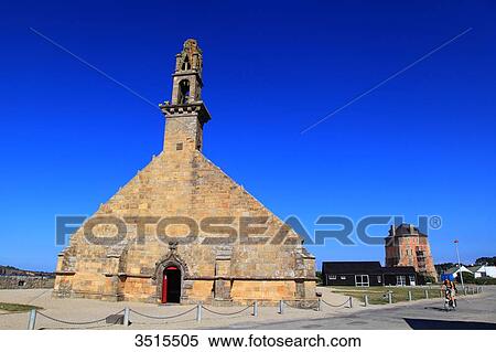France, Brittany, Crozon Peninsula. Camaret sur Mer. The sillon (furrow) with the Vauban tower and Notre-Dame de Rocamadour chapel View Large Photo Image Stock Photography - France, Brittany, Crozon Peninsula. Camaret sur Mer. The sillon (furrow) with the Vauban tower and Notre-Dame de Rocamadour chapel. Fotosearch
