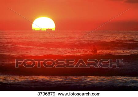 France, Brittany, Finistere. Audierne bay. Surfer. View Large Photo Image Stock Photo - France, Brittany, Finistere. Audierne bay. Surfer.. Fotosearch
