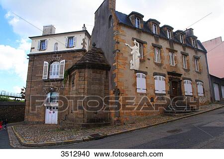 France, Brittany, Finistere, Brest. House of the fountain. View Large Photo Image Stock Image - France, Brittany, Finistere, Brest. House of the fountain.. Fotosearch
